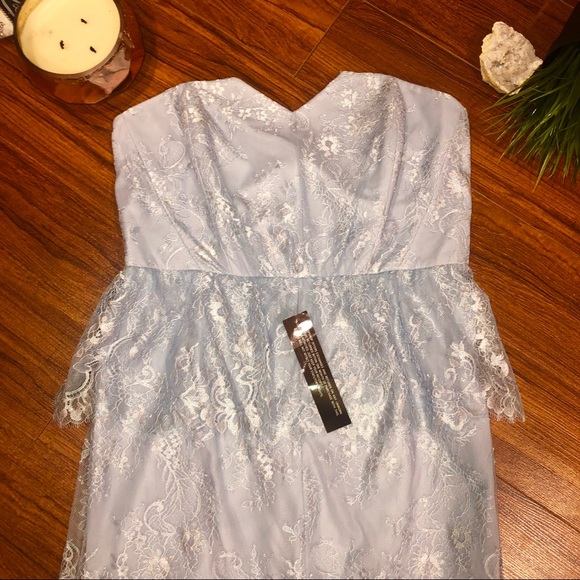 ✨TOPSHOP BRIDAL BABY BLUE LACE PEPLUM DRESS  ✨ - Picture 3 of 6